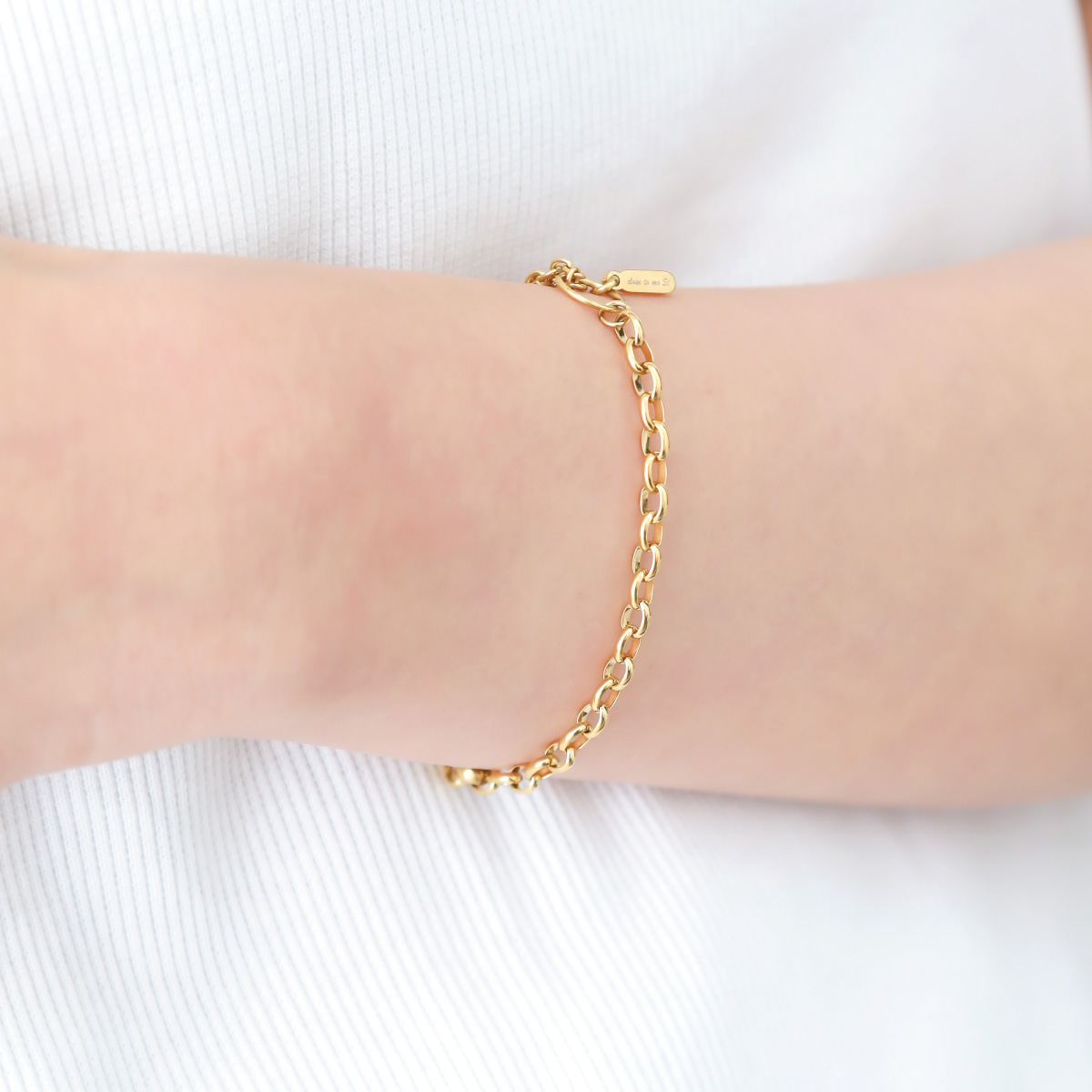 ペアブレスレット アンクレット サージカルステンレス316L close to me st ゴールド チェーン 2way 彫刻 金属アレルギー対応 爆買の画像