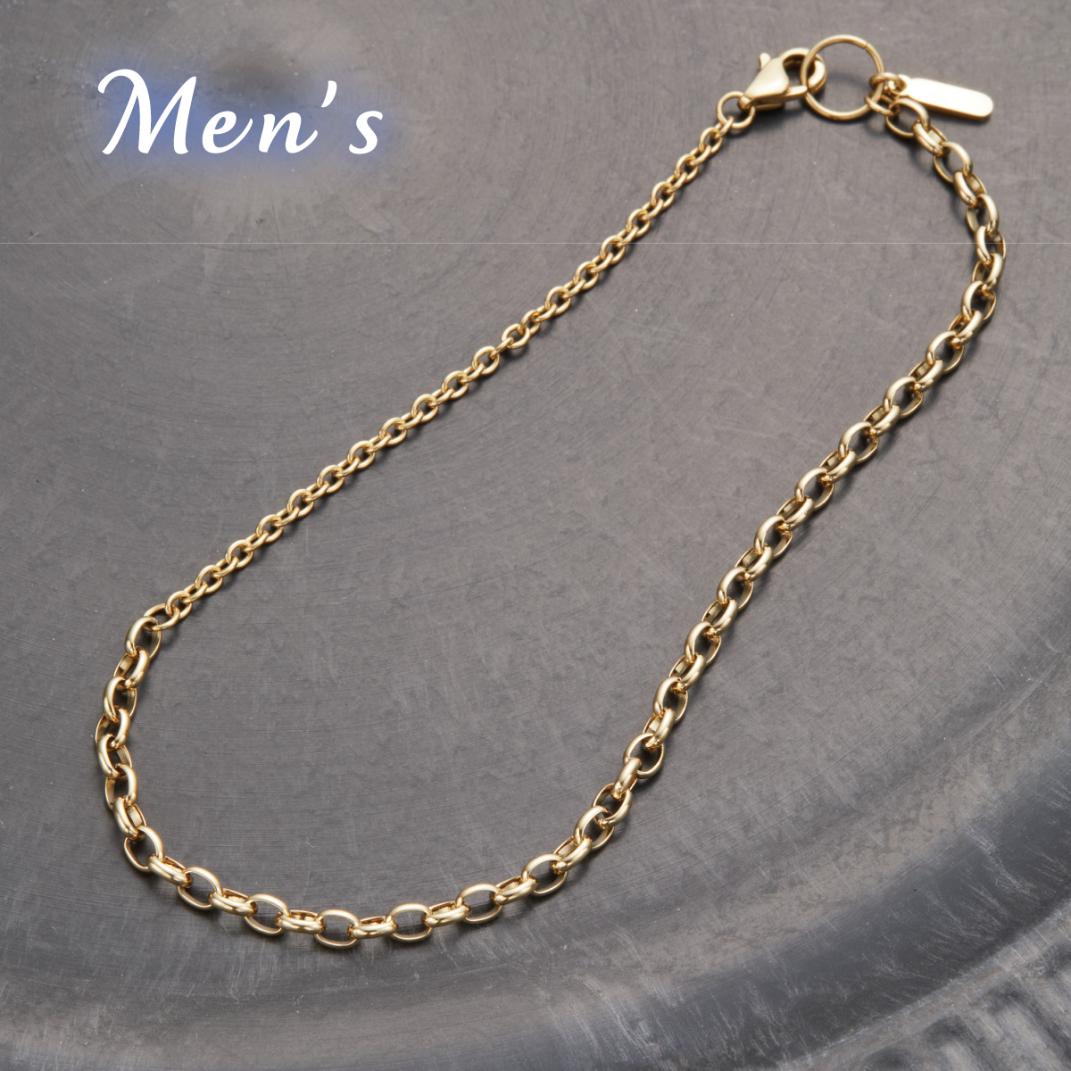 ペアブレスレット アンクレット サージカルステンレス316L close to me st ゴールド チェーン 2way 彫刻 金属アレルギー対応 爆買の画像