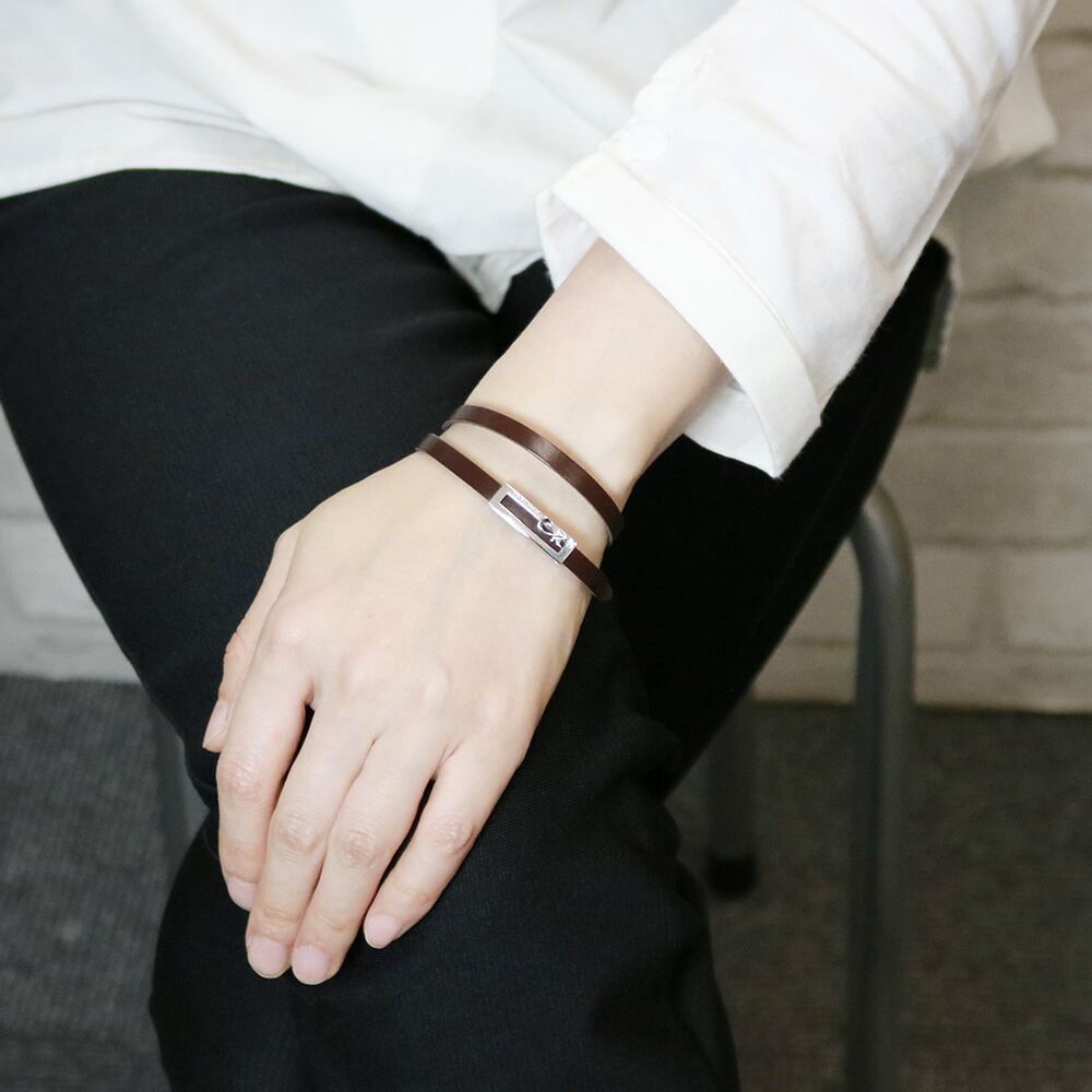 cenote s0722【レザーアクセサリー】 茶革紐 ブラウンレザーブレスレット シルバーフック
