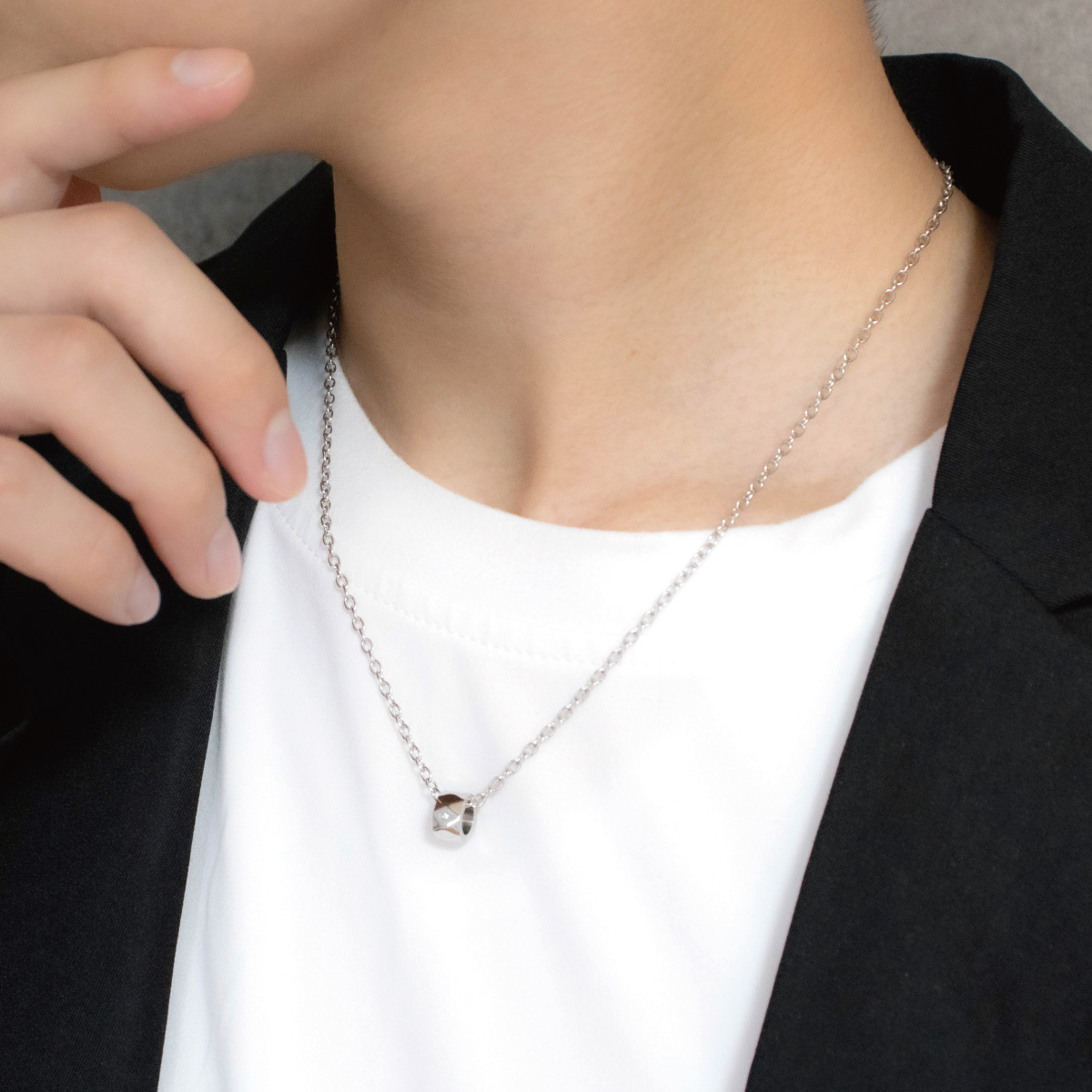 ネックレス ペンダント メンズ サージカルステンレス316L close to me st ダイヤモンド 彫刻 刻印 リング お肌に優しい 金属アレルギー対応 爆買の画像