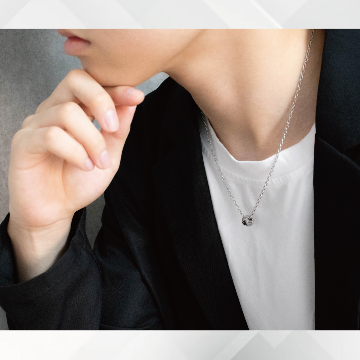 ネックレス ペンダント メンズ サージカルステンレス316L close to me st ダイヤモンド 彫刻 刻印 リング お肌に優しい 金属アレルギー対応 爆買の画像