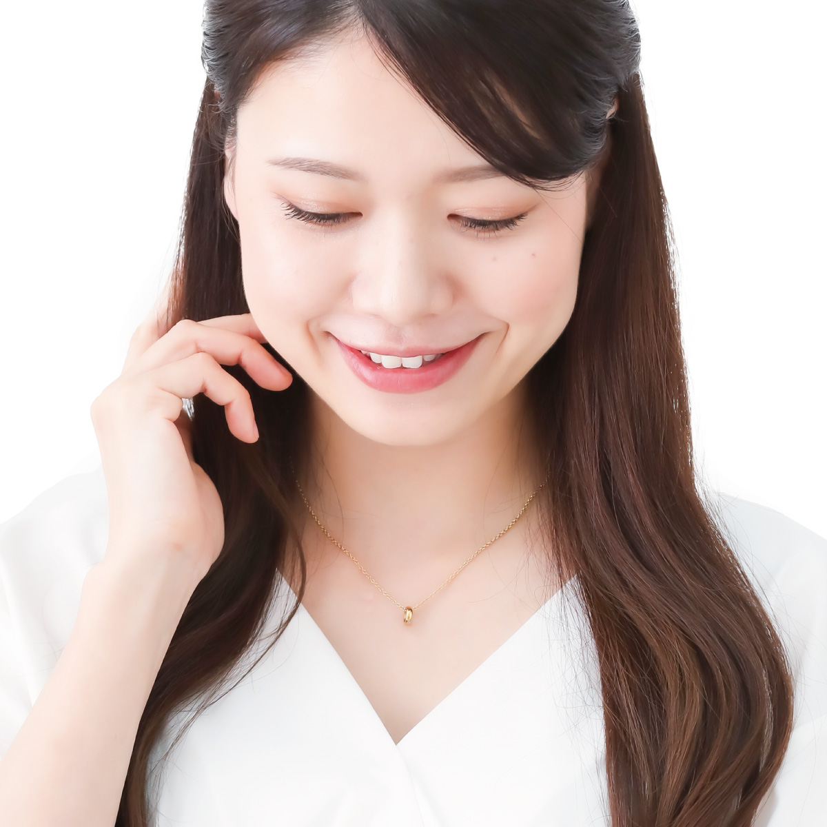 ペアネックレス ペンダント レディース close to me st サージカルステンレス316L ダイヤモンド ゴールド ミニリング 金属アレルギー対応 爆買の画像