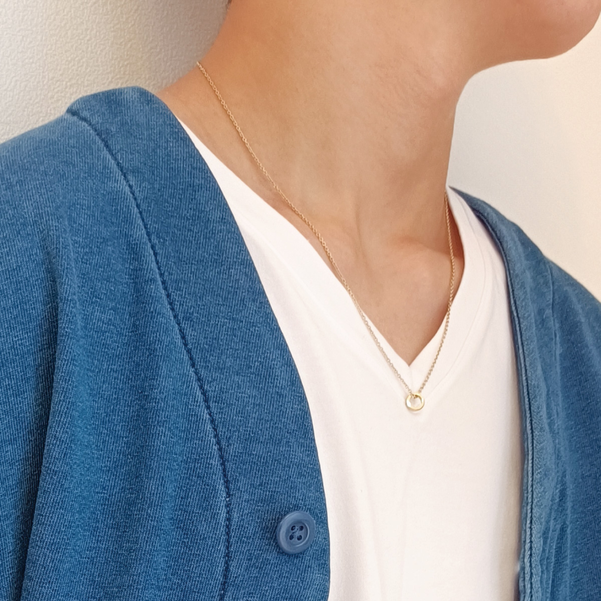ネックレス ペンダント メンズ close to me st サージカルステンレス316L ダイヤモンド ゴールド ミニリング 金属アレルギー対応 爆買の画像