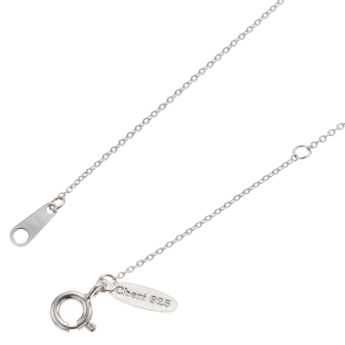 ネックレス ペンダント レディース シルバー925 キュービックジルコニア Cheri close to me 彫刻 刻印 オープンハート ハート型 ミニ 小さめ 金属アレルギー対応の画像