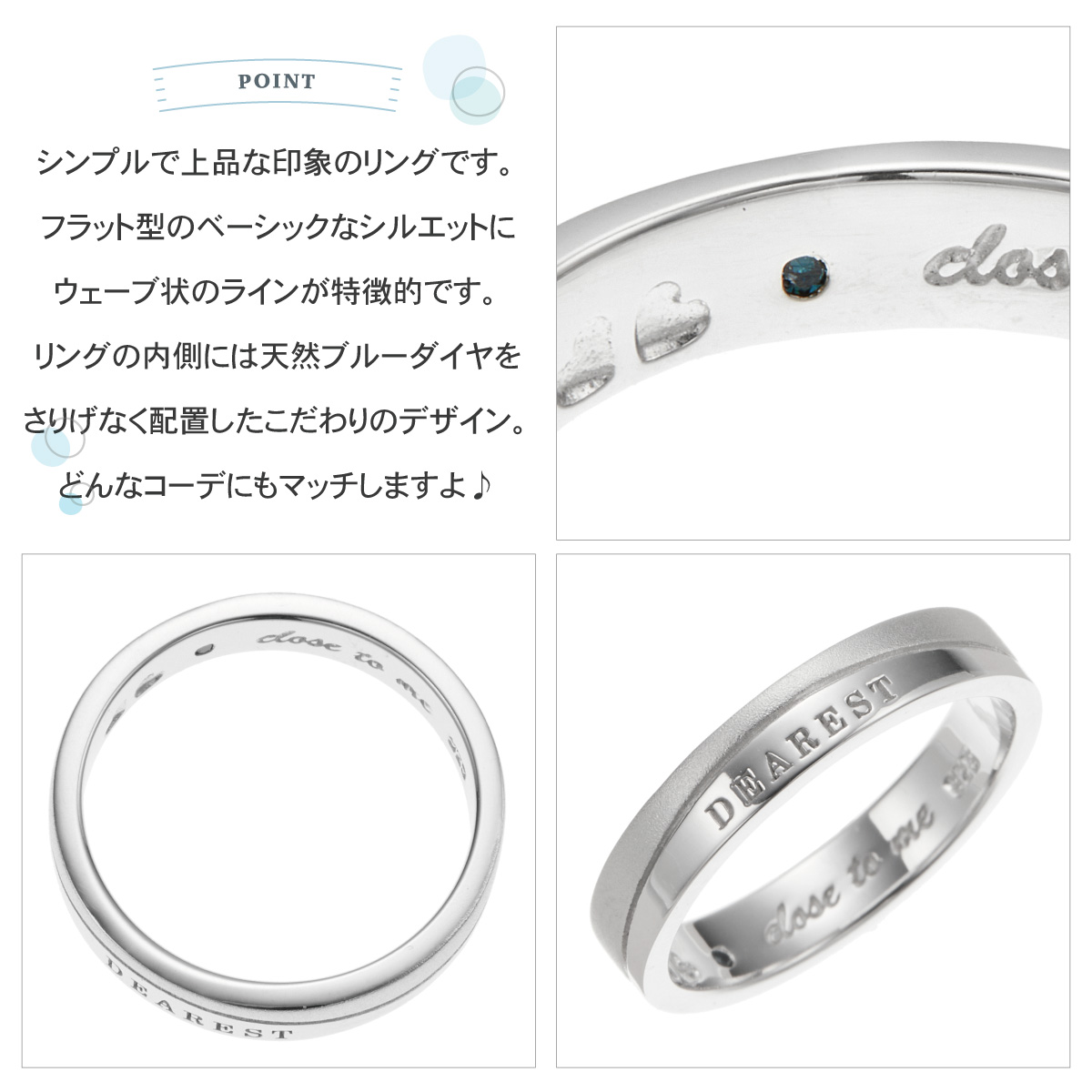 リング レディース メンズ シルバー925 天然石 ダイヤモンド close to 