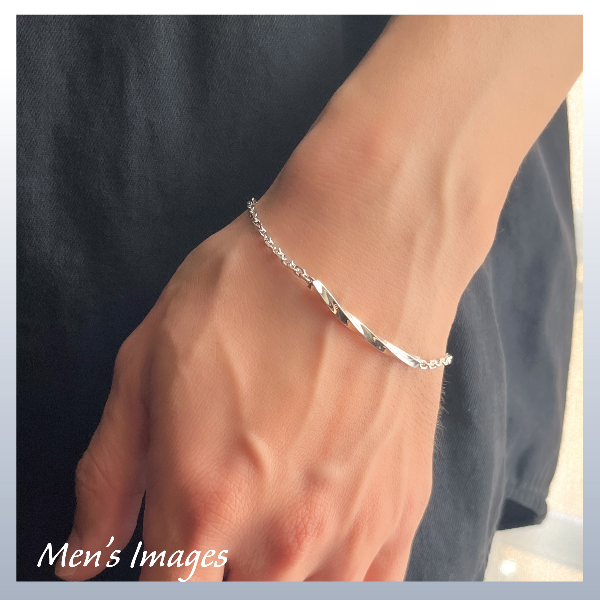 ブレスレット レディース メンズ シルバー925 プレート ひねり
