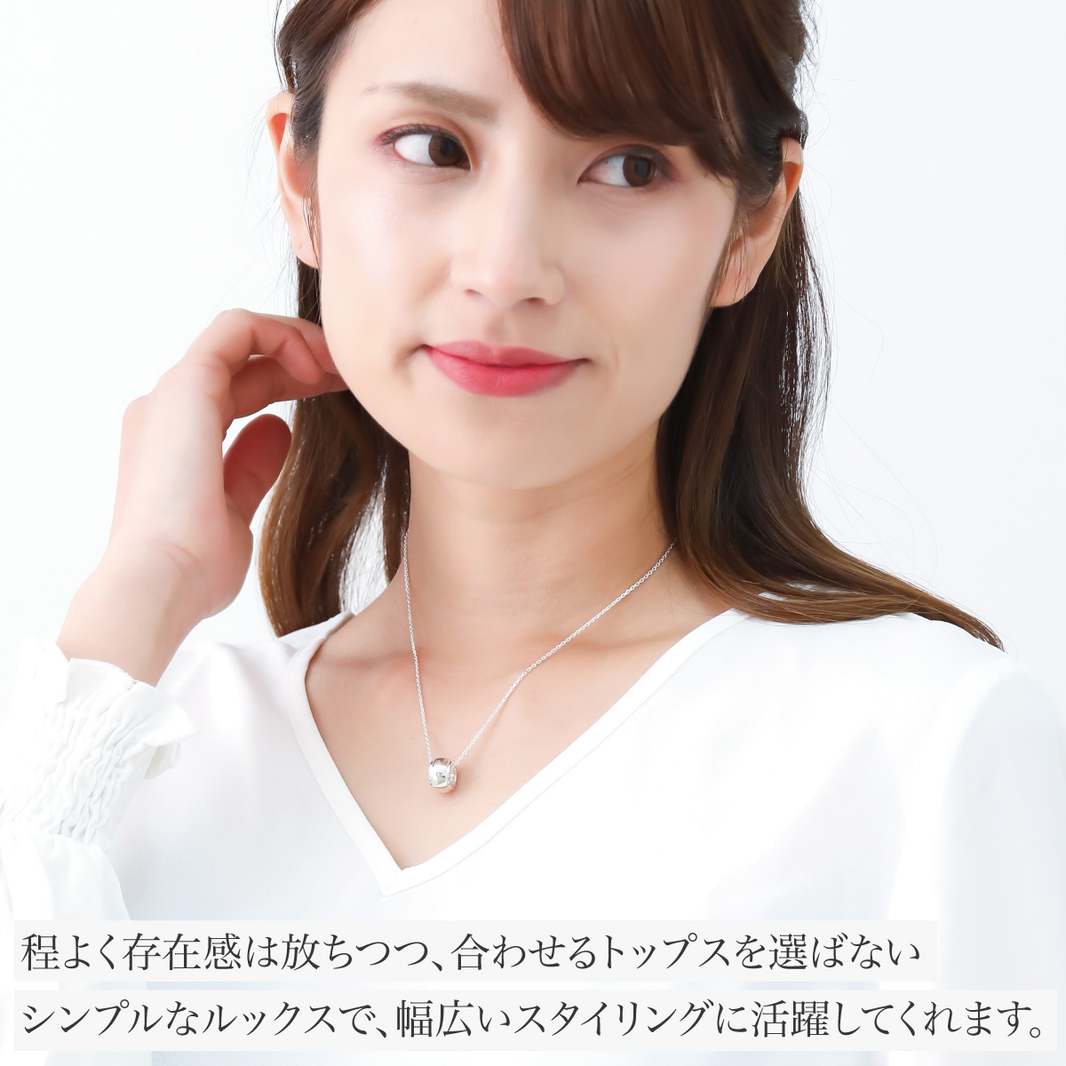 ネックレス ペンダント レディース メンズ シルバー925 リング 幅広 ワイド シンプル ツヤ メッセージ 彫刻 刻印 アズキチェーン 小豆 上品 お揃い 爆買の画像