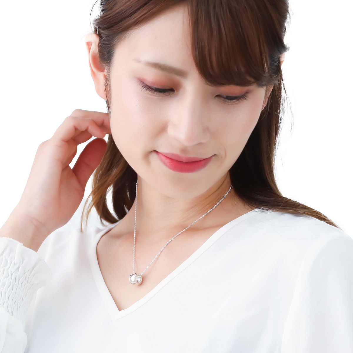 ネックレス ペンダント レディース メンズ シルバー925 リング 幅広 ワイド シンプル ツヤ メッセージ 彫刻 刻印 アズキチェーン 小豆 上品 お揃い 爆買の画像