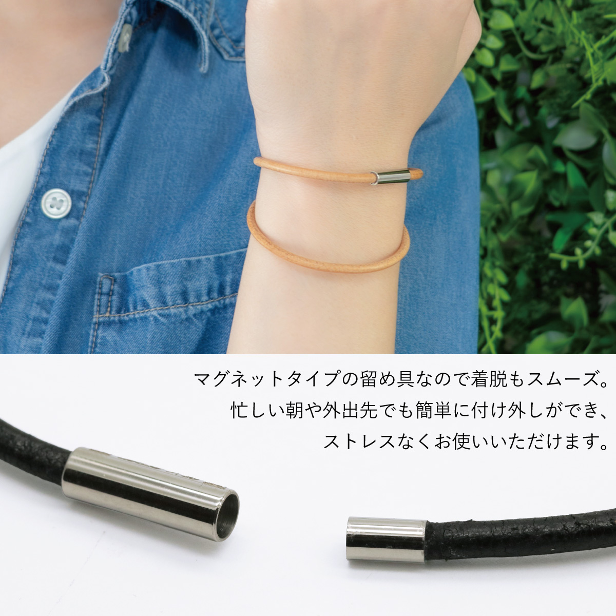 ブレスレット レザー 牛革 本革 2連 レザーブレスレット 刻印可能