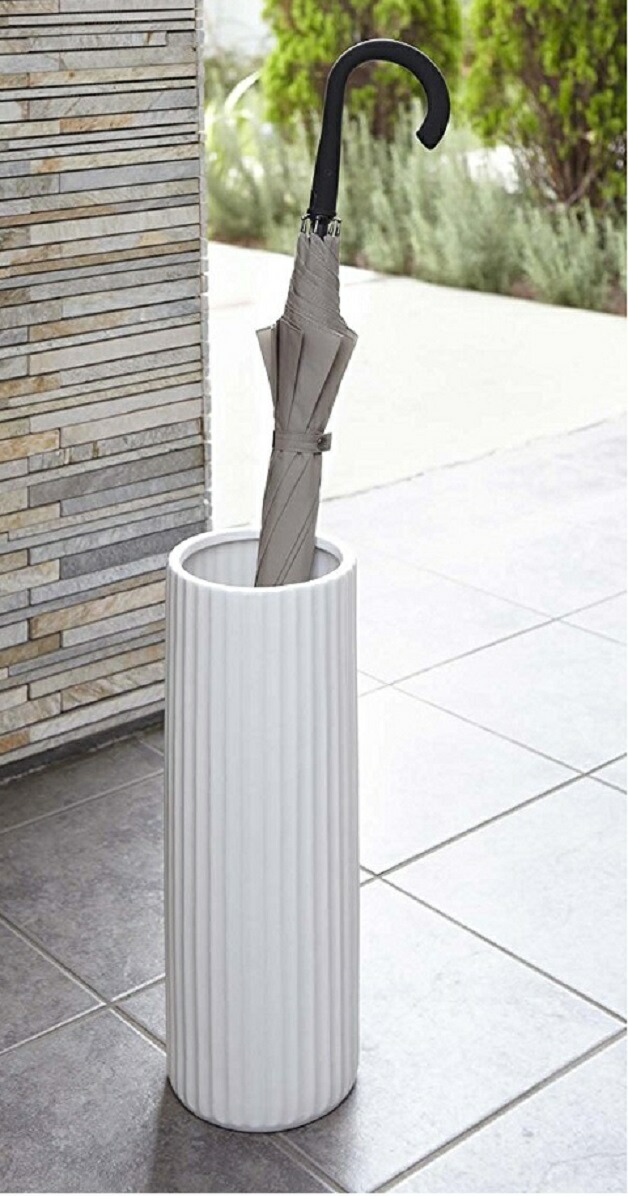 tower 陶器傘立て スリム ストライプ ホワイト ブラック モダン tower 陶器傘立て スリム ストライプ ホワイト ブラック モダン