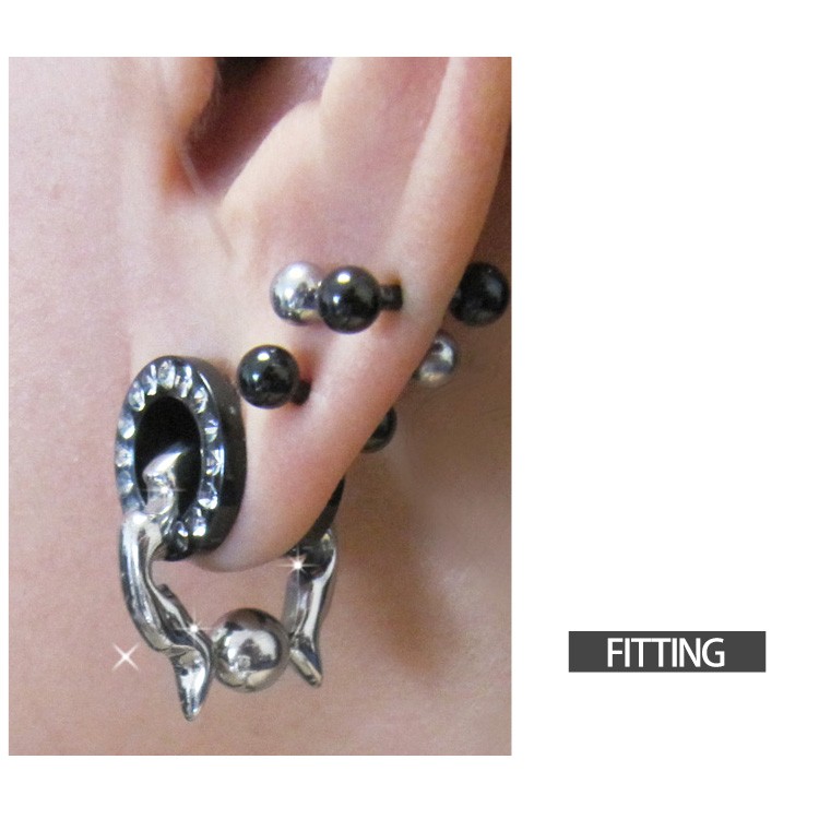 VIVIFY Body Pierce 8~9G シルバー オニキス glandproof_vfp-165