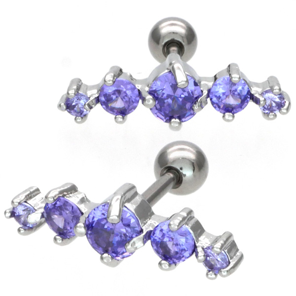 ボディピアス ファイブジュエルシューティングスターバーベル 16G