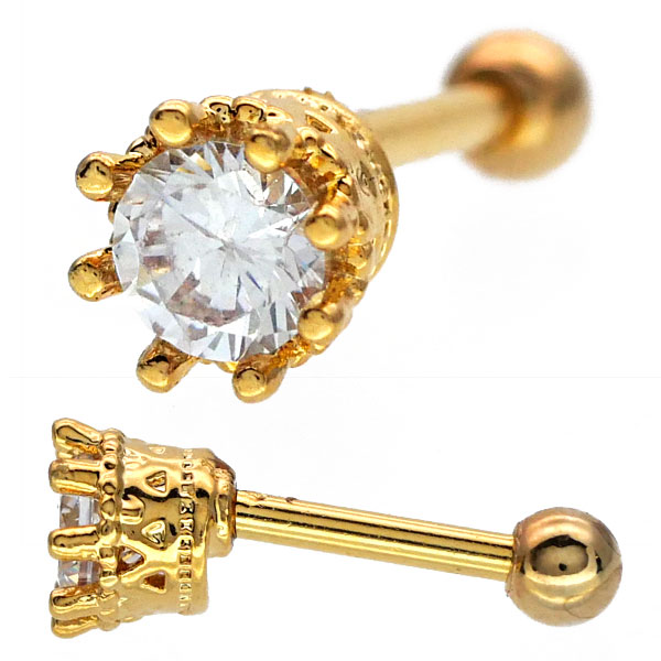 ボディピアス Soeur de Nana 王冠モチーフのクラウンジュエルバーベル