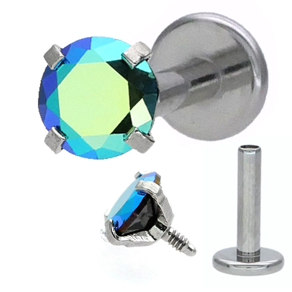 ボディピアス オーロラ 18G 16G 14G 金属アレルギー対応 つけっぱなし