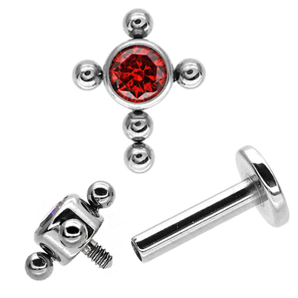 ボディピアス 18G 16G ジュエルセットボールクロスインターナル