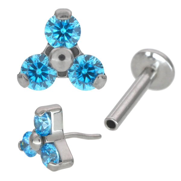 ボディピアス 20G 18G 16G 軟骨ピアス トリニティフラワープッシュピン