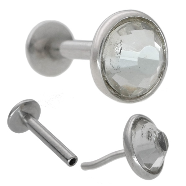 ボディピアス 20G 18G 16G 軟骨 ケース付 14金 14K フラットジュエルプッシュピンラブレット ボディーピアス |  | 01