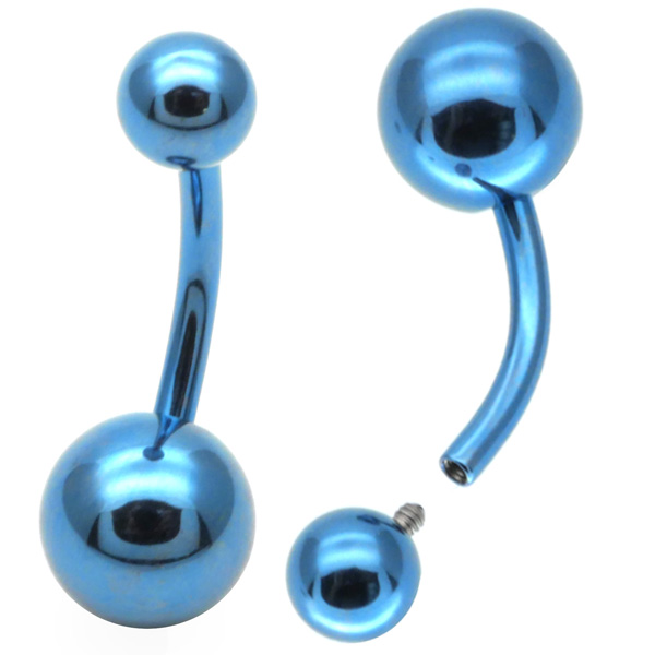 ボディピアス へそピアス カラーチタンネイブル 14G ボディーピアス