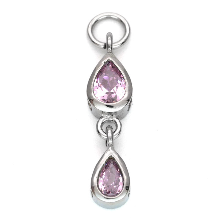 ボディピアスパーツ 揺れる カスタム チャーム ダブルドロップジュエル