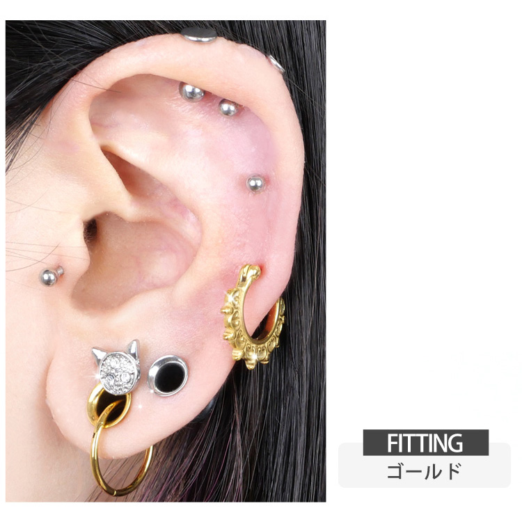 ボディピアス body pierce 16G 軟骨 Soeur de Nana カチッと装着 