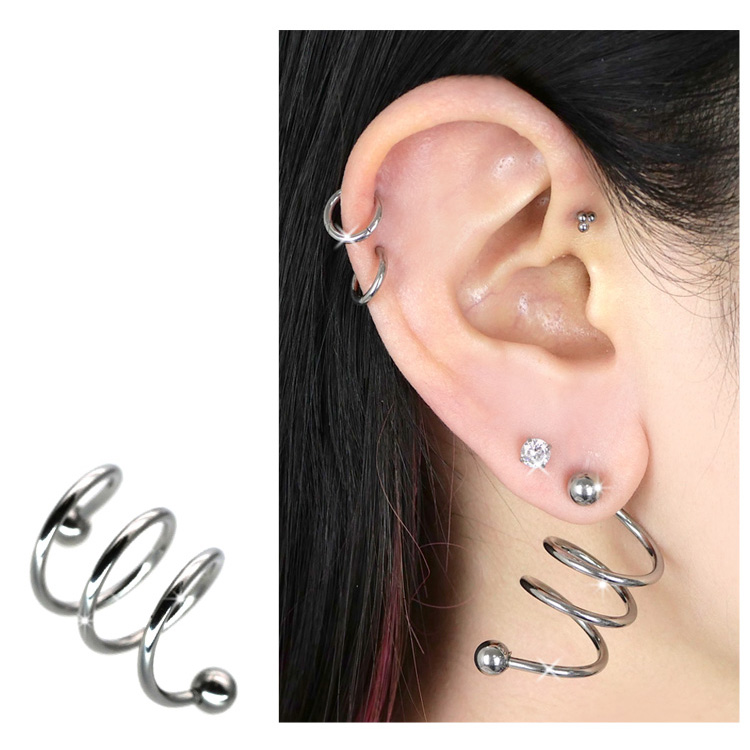ボディピアス 16G 14G トリプル スパイラル バーベル ボディー