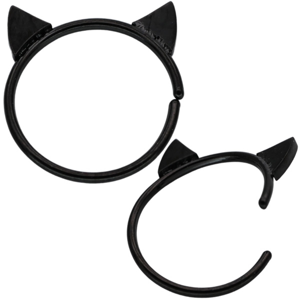 ボディピアス ひねって装着 猫耳モチーフ アニーキャットリング