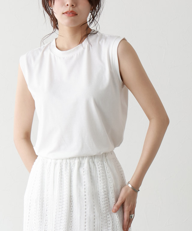 サリーさん専用　Lija ホワイト ノースリーブ S/P marvelous by Pierrot tシャツ レディース カットソー