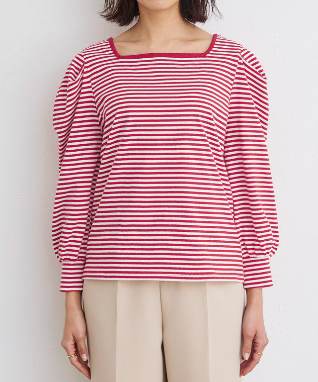 The newhouse ボーダー　スクエアネック スクエアネックボーダーTシャツ 【Pierrot】 | 【公式】Pierrot
