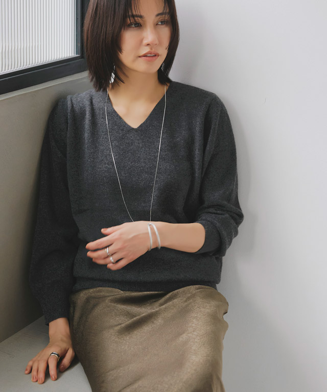 ニット レディース カシミヤ100％ Vネック シンプル ベーシック 冬 RASW 送料無料 RASW ニット レディース カシミヤ100％ Vネック シンプル