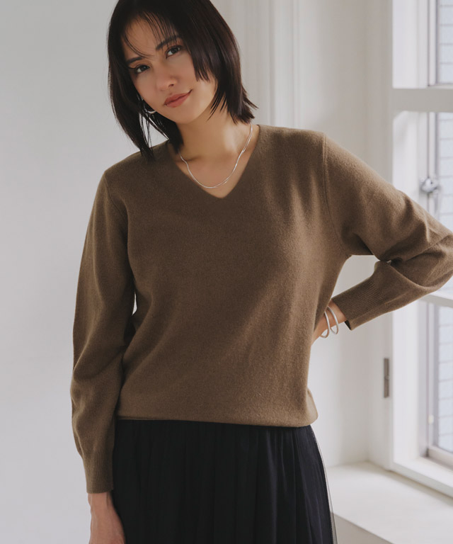 ニット レディース カシミヤ100％ Vネック シンプル ベーシック 冬 RASW 送料無料 RASW ニット レディース カシミヤ100％ Vネック シンプル