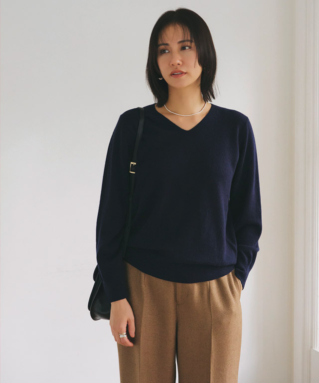 ニット レディース カシミヤ100％ Vネック シンプル ベーシック 冬 RASW 送料無料 RASW ニット レディース カシミヤ100％ Vネック シンプル