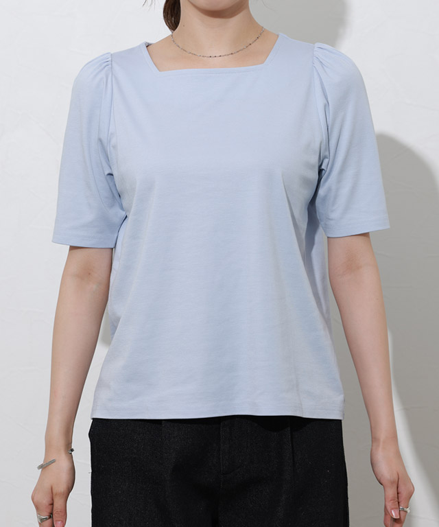 Tシャツ パフスリーブ リボン ラウンドネック 2COLOR Tシャツ パフスリーブ リボン ラウンドネック 2COLOR (Tシャツ