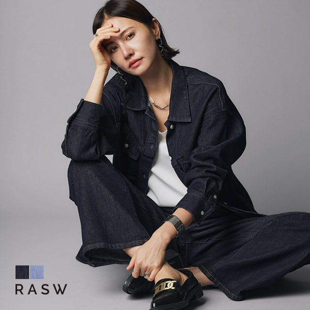 ジャケット デニム シャツ トップス セットアップ 綿混 レディース RASW (SALE〜5/22 16:59まで)