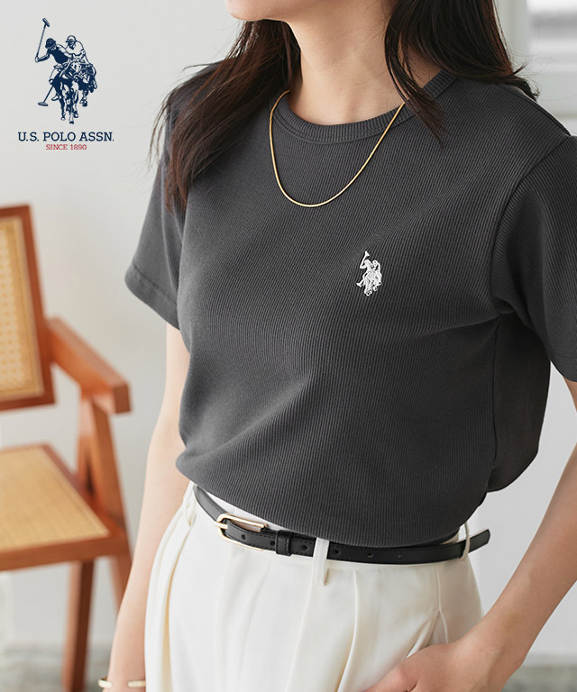 【U.S.POLO ASSN.】クルーネックリブTシャツ