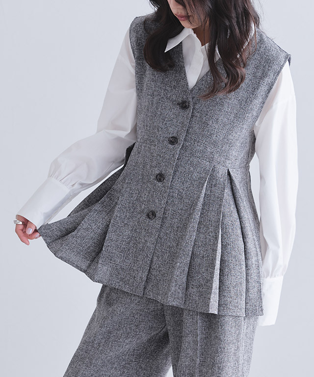 [ECLAM]サマーツイードタックジレベスト