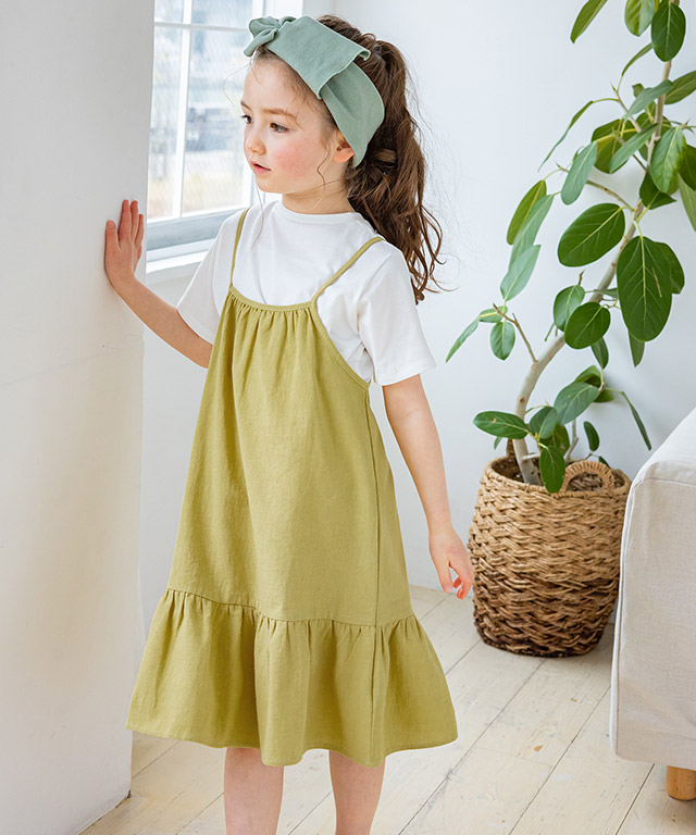 キャミワンピース Tシャツ インナーセット 洗える 綿100 キッズ 子供服