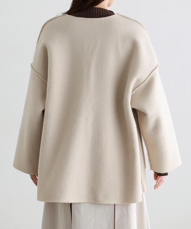 抗ピル長袖カーディガン D－1001 001 パープル 3L