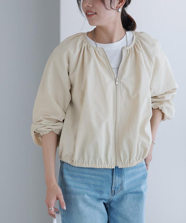 ストラ新品⭐️洗える❗️撥水UVカットノーカラーギャザー