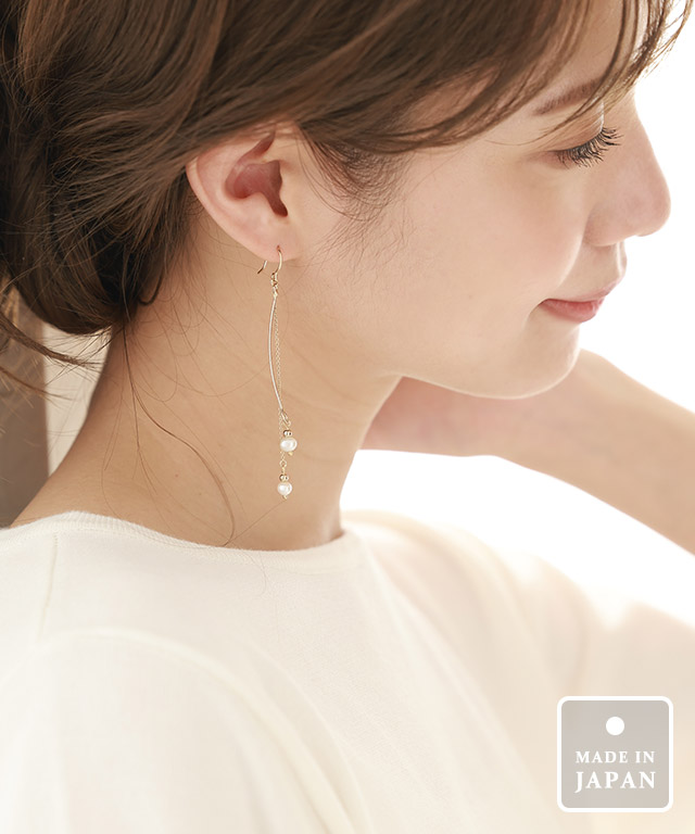 淡水パールフックピアス