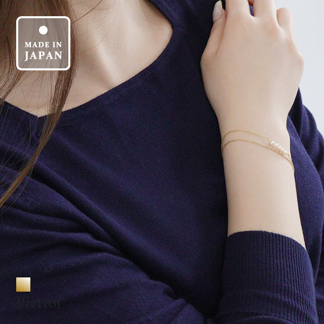 Yahoo! Yahoo!ショッピング(ヤフー ショッピング)（夏セール対象） ブレスレット イミテーションパル 2連チェーン アクセサリー きれいめ レディース MD2