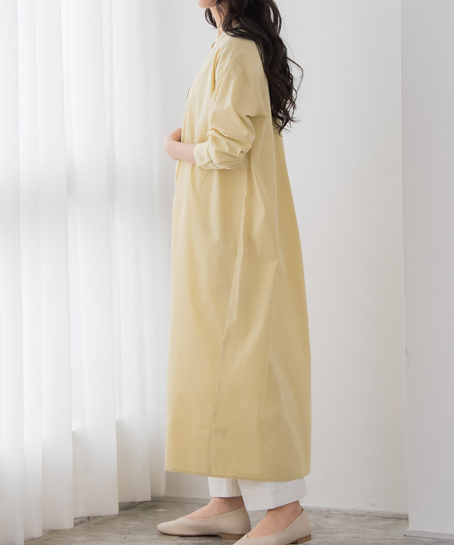 ロングシャツワンピース 【Pierrot】