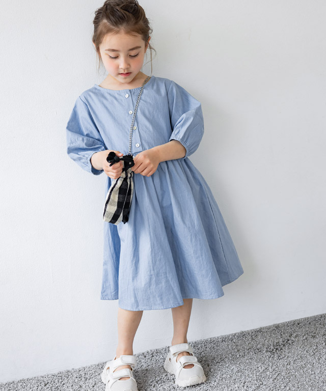 ワンピース デニム フレアワンピース 綿100％ 子供服 キッズ お揃い 