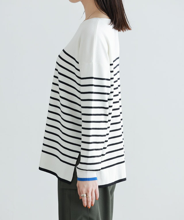 【定番人気デザイン✨】ENFOLD バイカラー ブラック×オレンジ ニット リブ ENFOLD】Collaboration COLOR-BLOC PULLOVER ニットワンピース