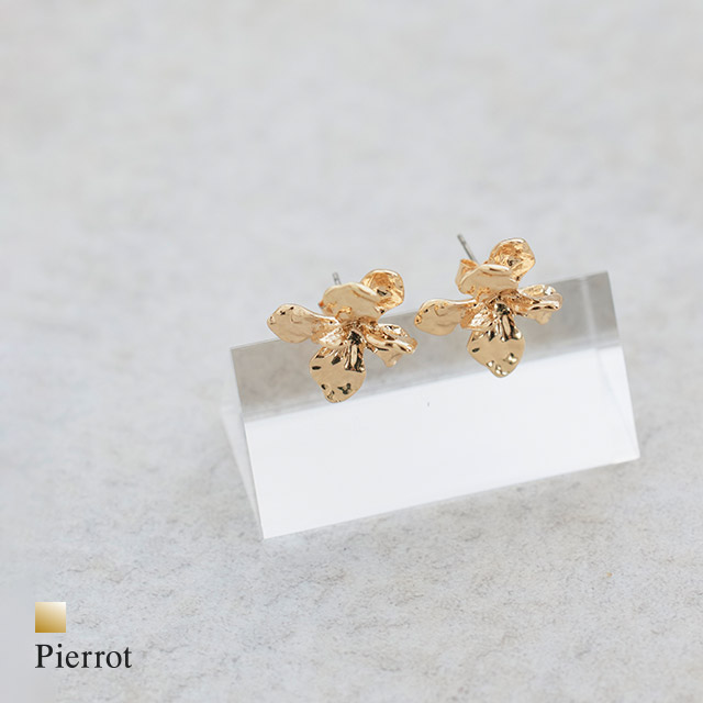 Yahoo! Yahoo!ショッピング(ヤフー ショッピング)（夏セール対象） ピアス フラワー メタル アクセサリー ゴールド きれいめ レディース MD2