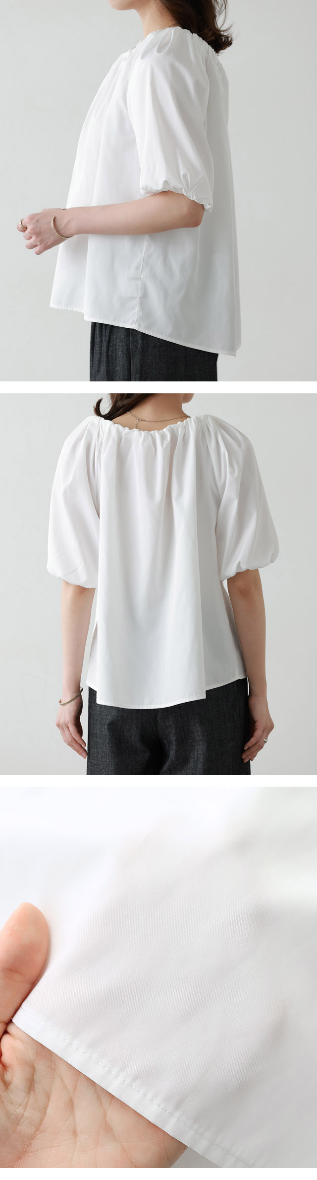 2color 】スプレー加工ダブルジップオフショルサマーリブニット