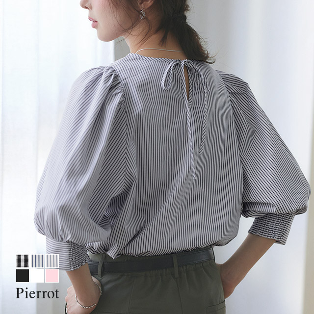 Pierrot（ピエロ） ブラウス レディース パフスリーブ Aライン 