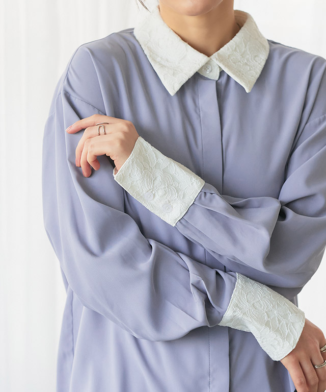 レース切り替えシャツ