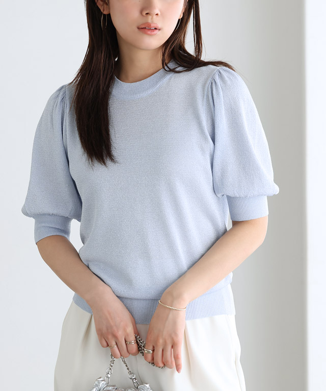 希少クレージュ　ニット 半袖　ライトブルー　Tシャツ 楽天市場】tシャツ レディース 春 夏 春夏 黒 白 半袖 無地