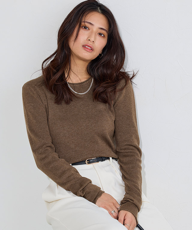 細リブシンプルニット