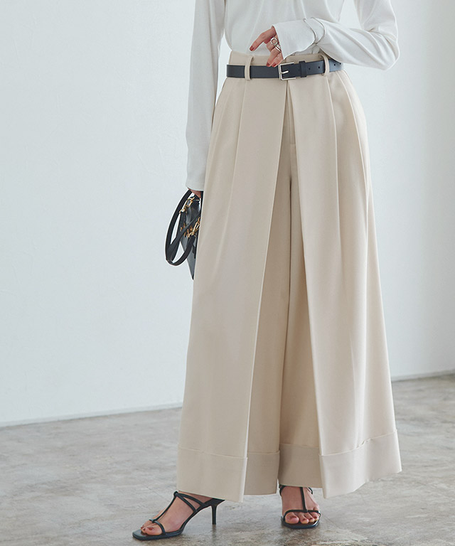 [RASW]インバーテッドプリーツワイドパンツ